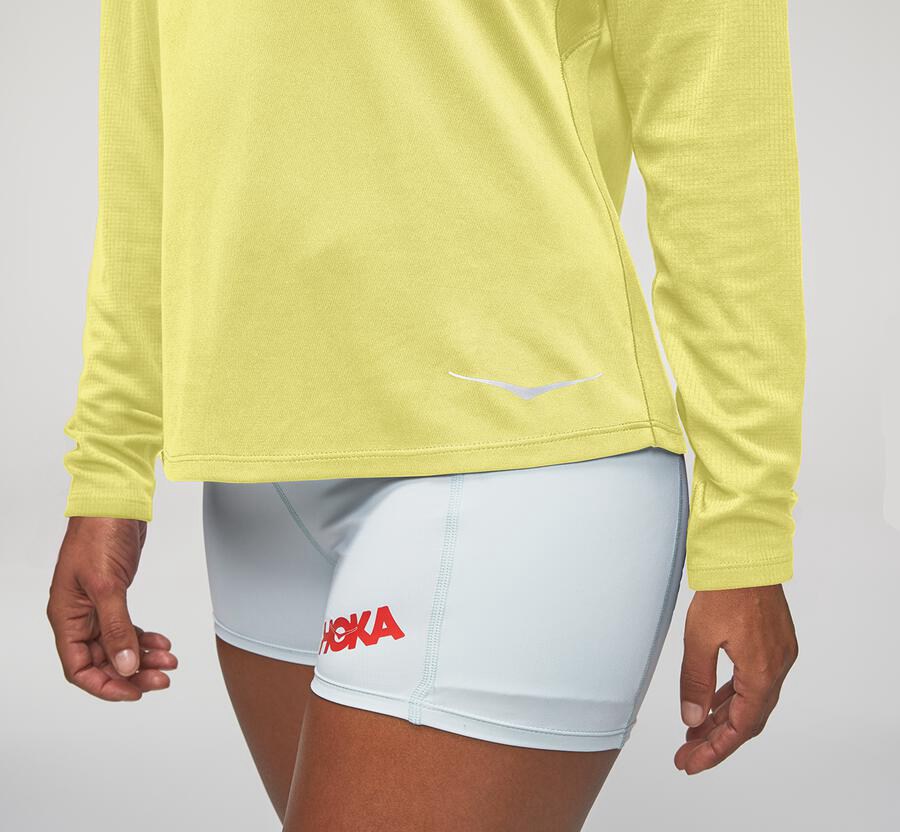 Hoka One One Top Dame - Performance Lang Sleeve - Gul - 412750TOX